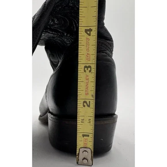 DAN POST Women's Cowboy Boots Black Snip On Pointed Toe Size 6M USA Great GUC - Picture 7 of 12